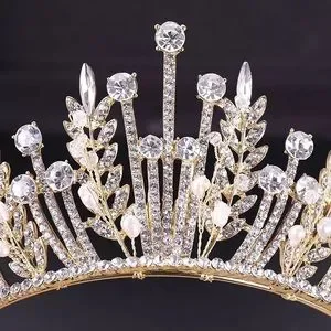 Tiarazcrownz | Accessories | Gold Rhinestone Pearl Crystal  display picture 3